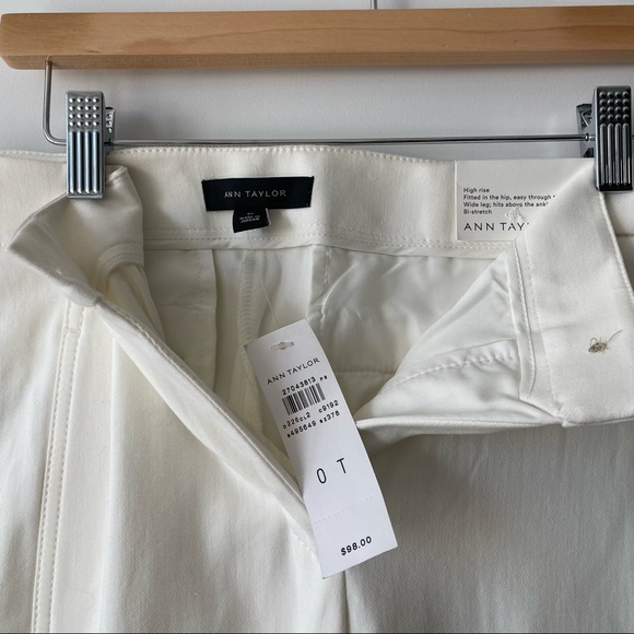Ann Taylor Marina Wide Leg White Trouser- NEW WITH TAGS- Never Worn! - Picture 5 of 6